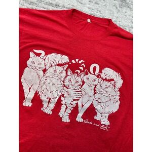 Screen Stars Linda Lori T-Shirt Women XL Tails Cats Vintage Single Stitch